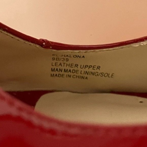 BCBG Paris Shoes Heels HALONA Patent Peep-Toe Slingback Red Women's Size 9B - Picture 11 of 12